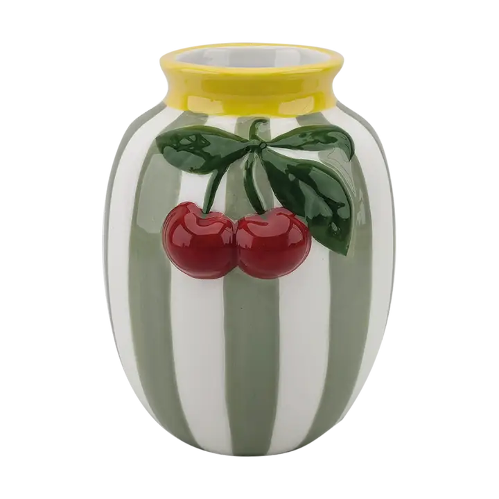 Vase Cherry Vert Rayure