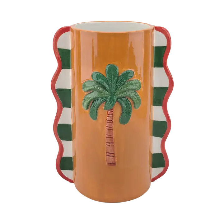 Vase Orange Straight Palm
