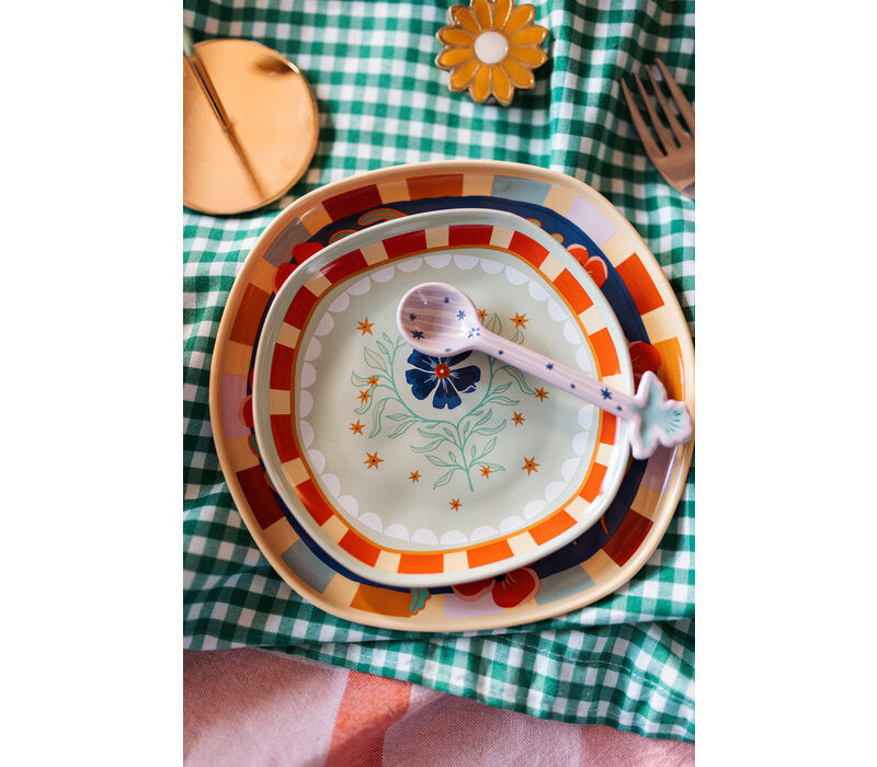 Plat Vert avec Fleurs