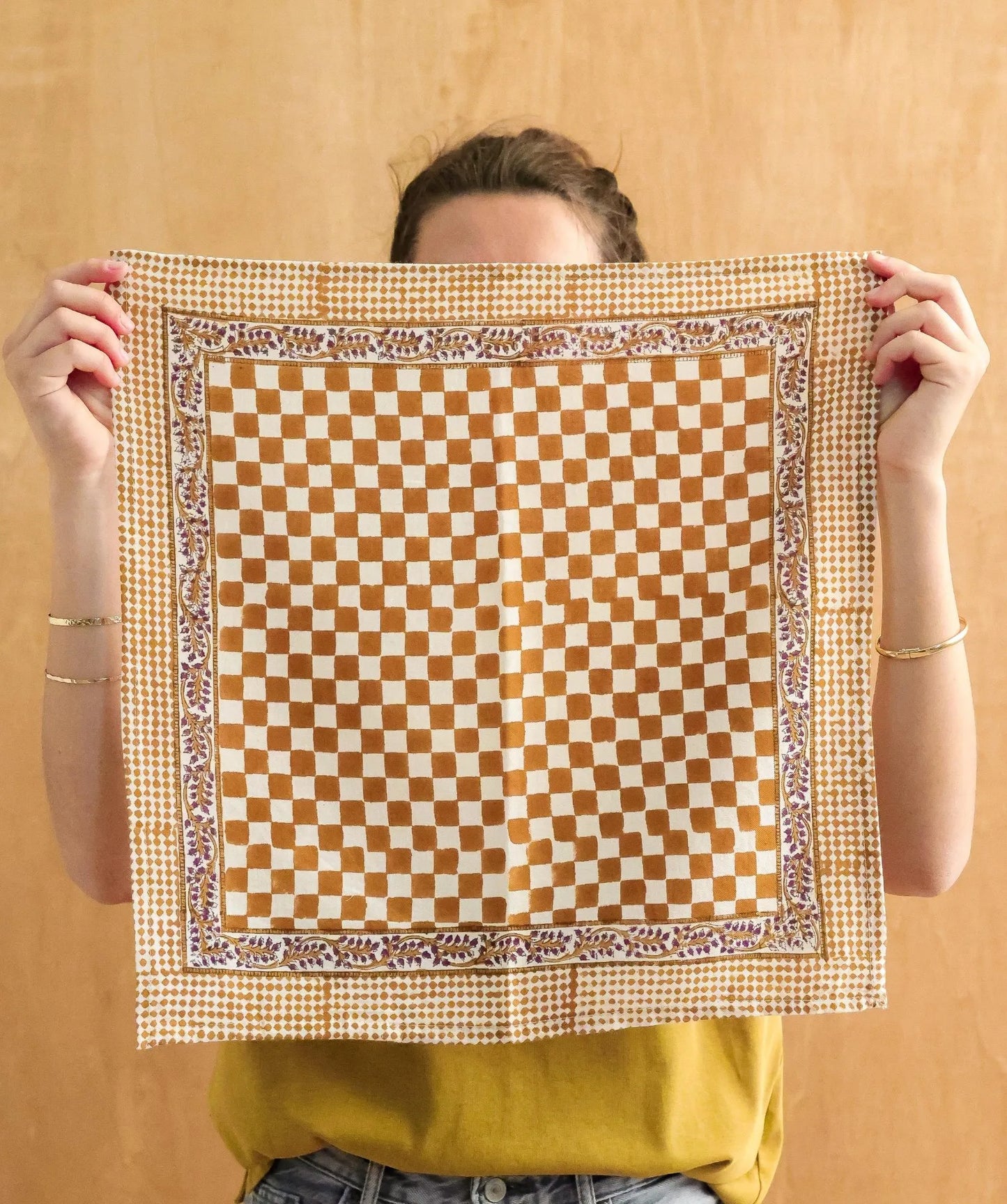 Petit Foulard - Damier Caramel
