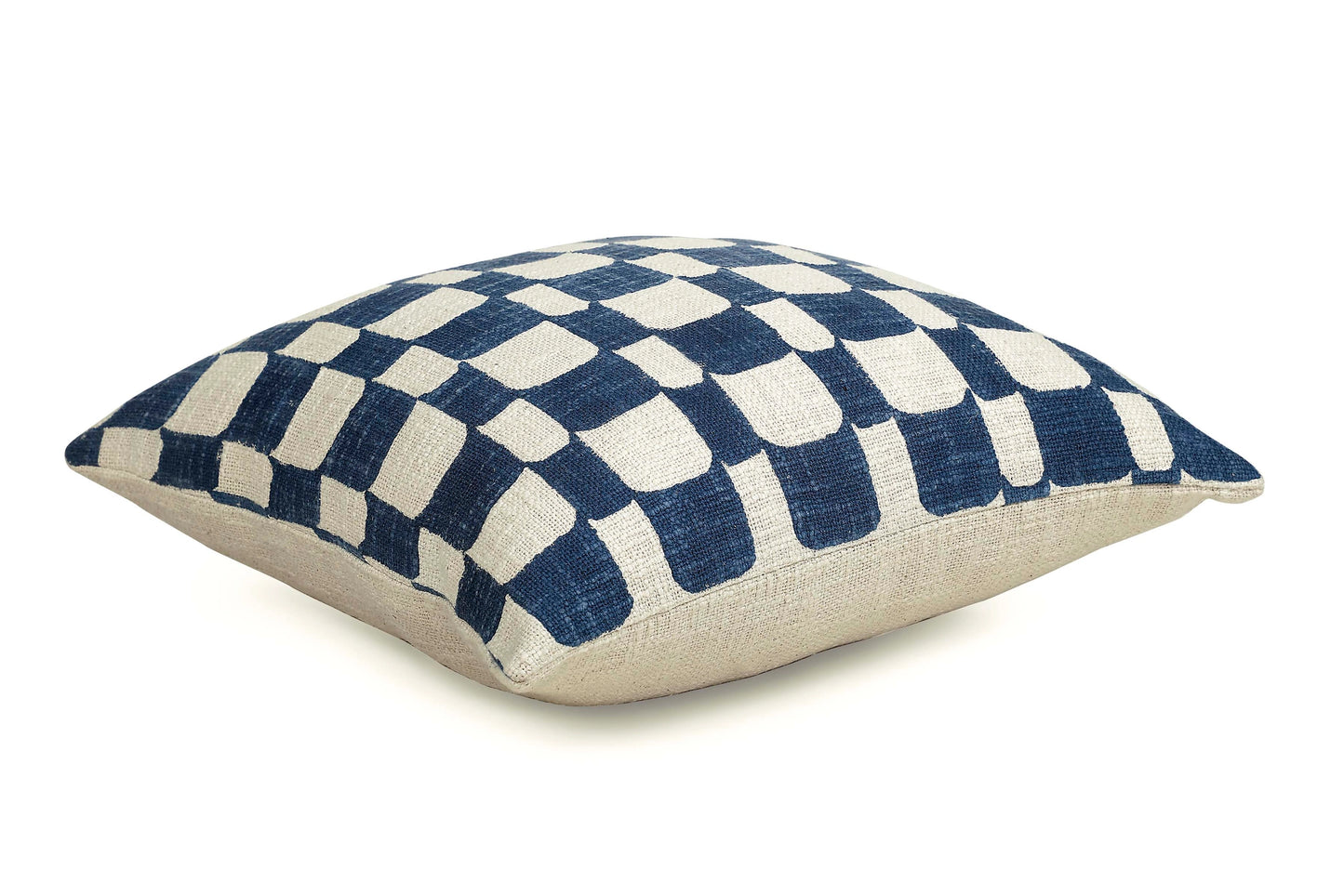 Coussin imprimé à carreaux Aaakar - Indigo