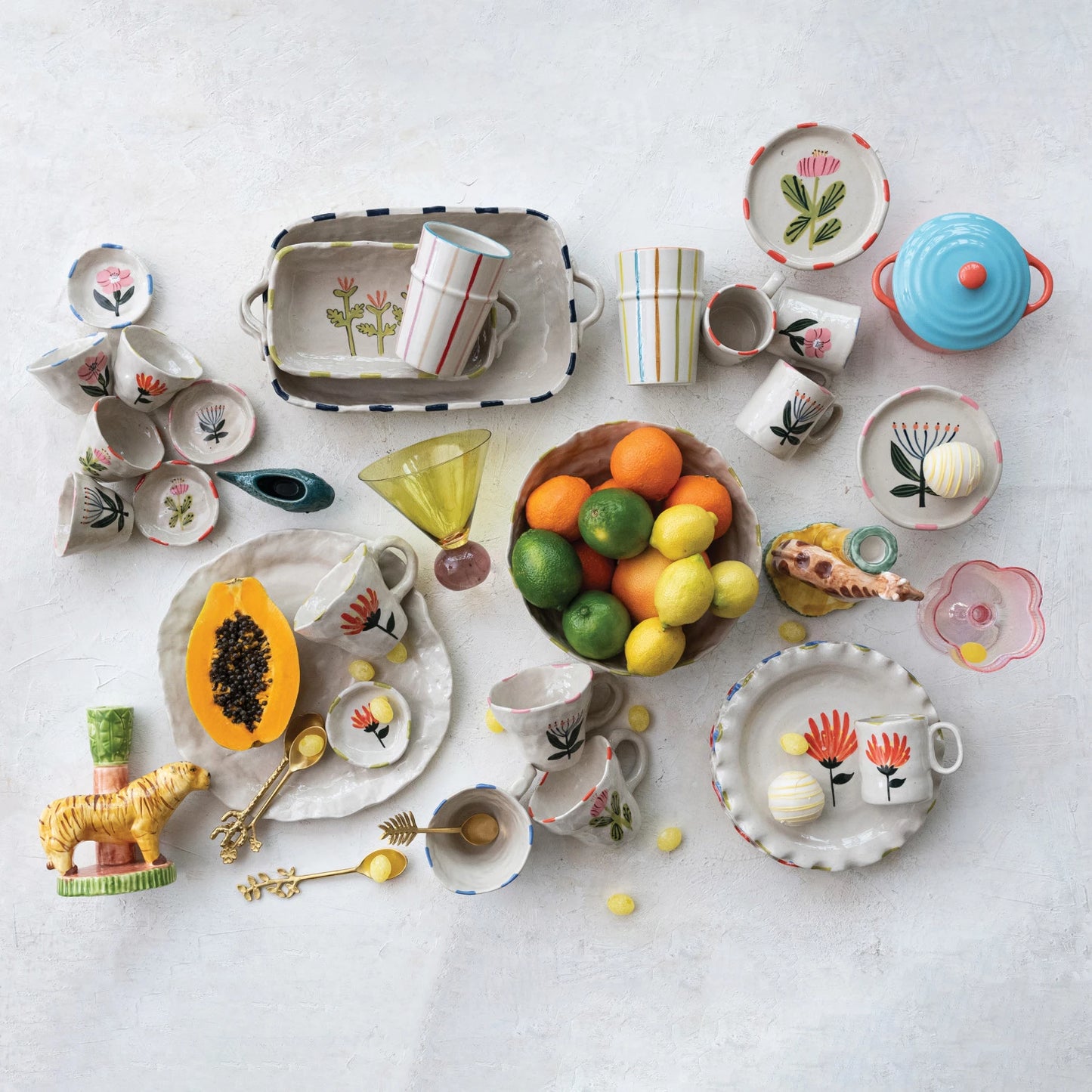 Magpie - Assiette flower