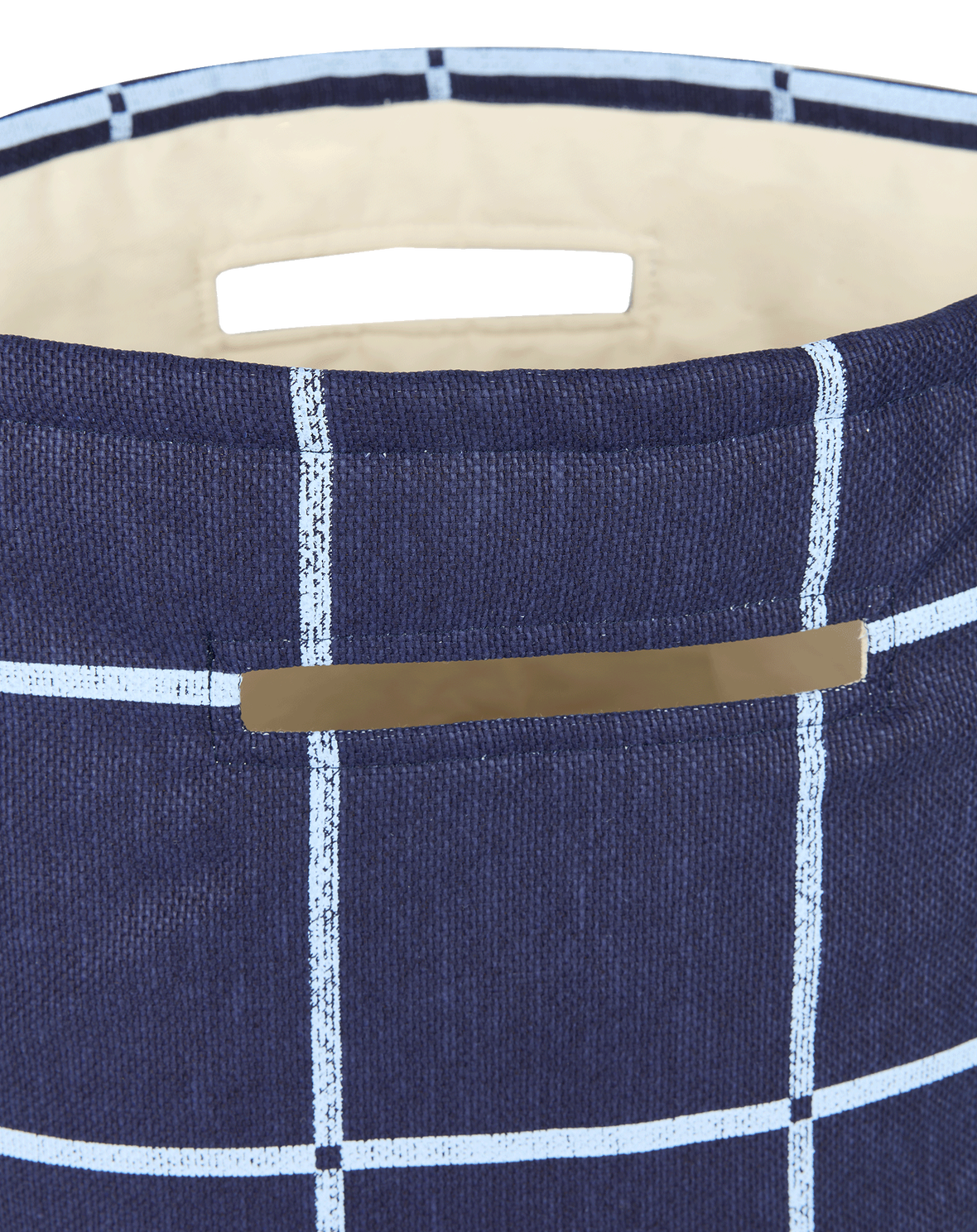 Grand Panier de Rangement Navy Bleu Windowpane