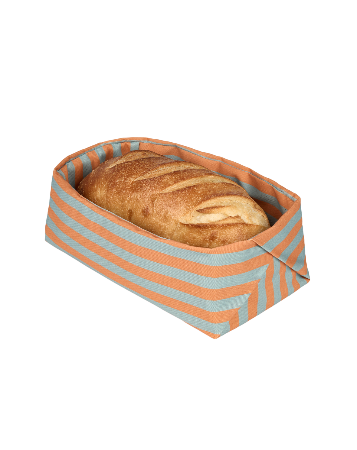Panier à Pain Orange Bleu Rayure