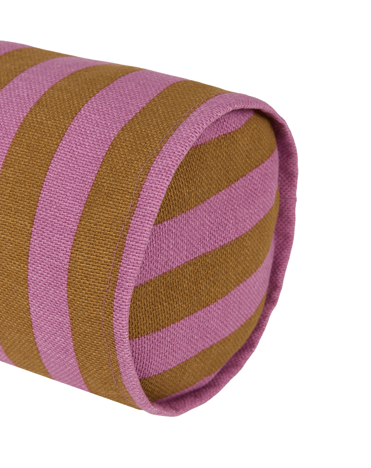 Coussin Cylindre Rose Curry Rayure