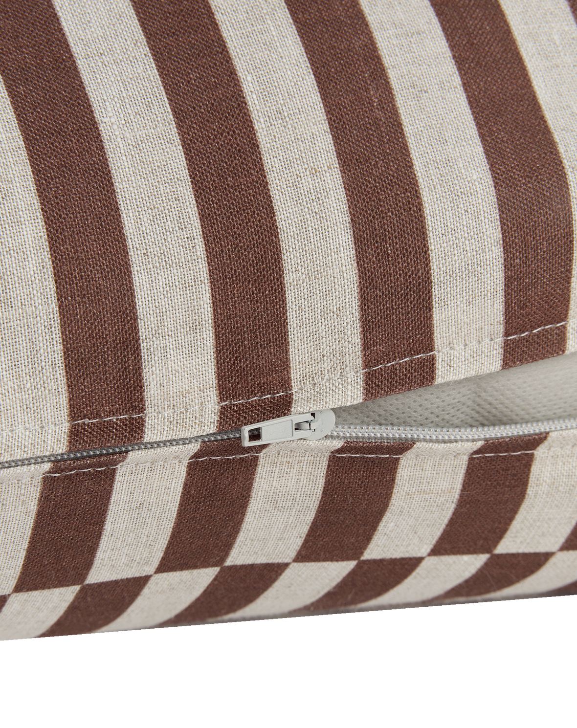 Coussin Stanley Carré Brun Lignes Minces