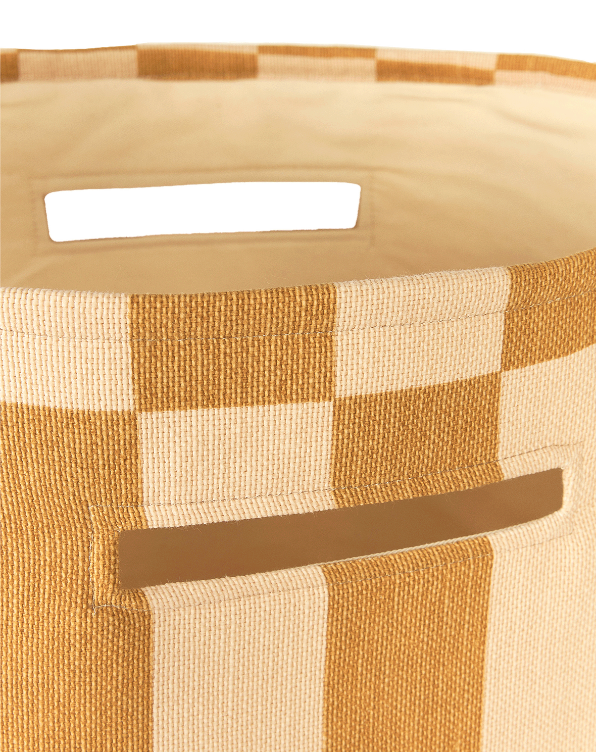Grand Panier de Rangement Moutarde & Sable Carrelage