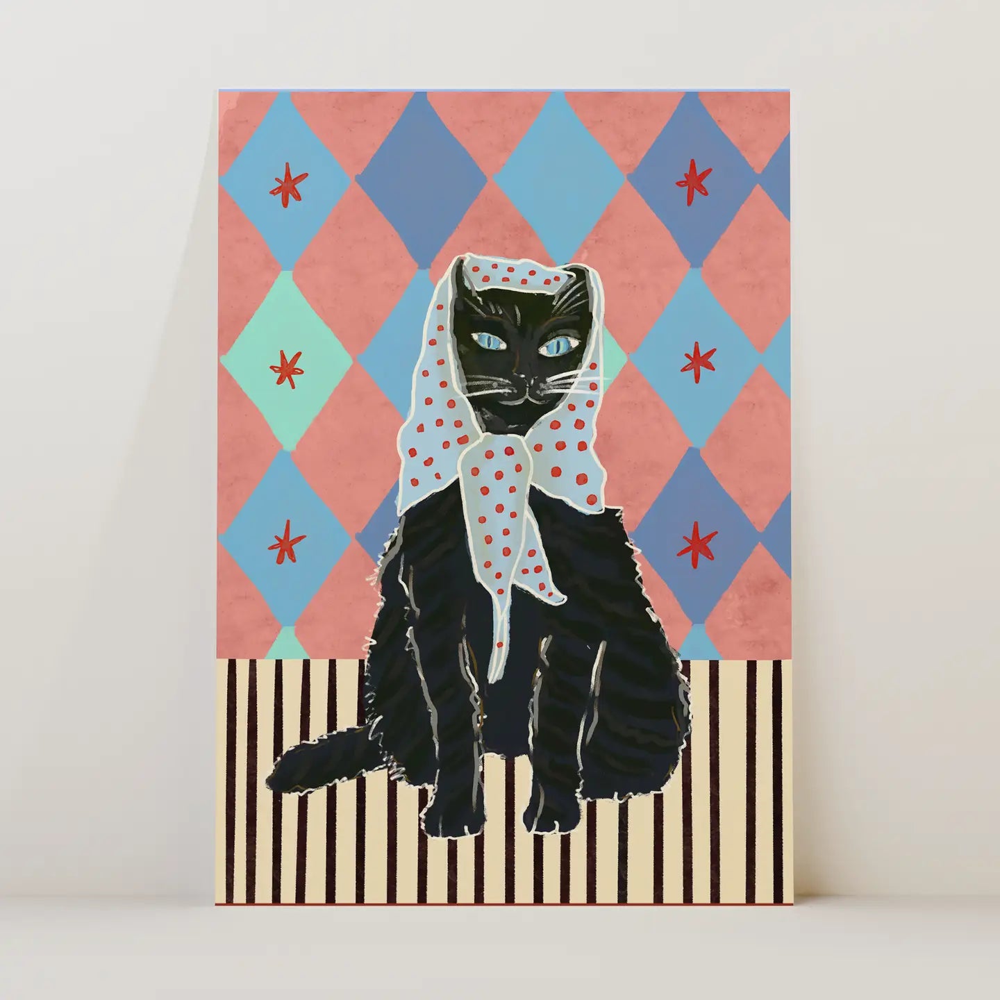 Illustrated by Weezy Black cat A4