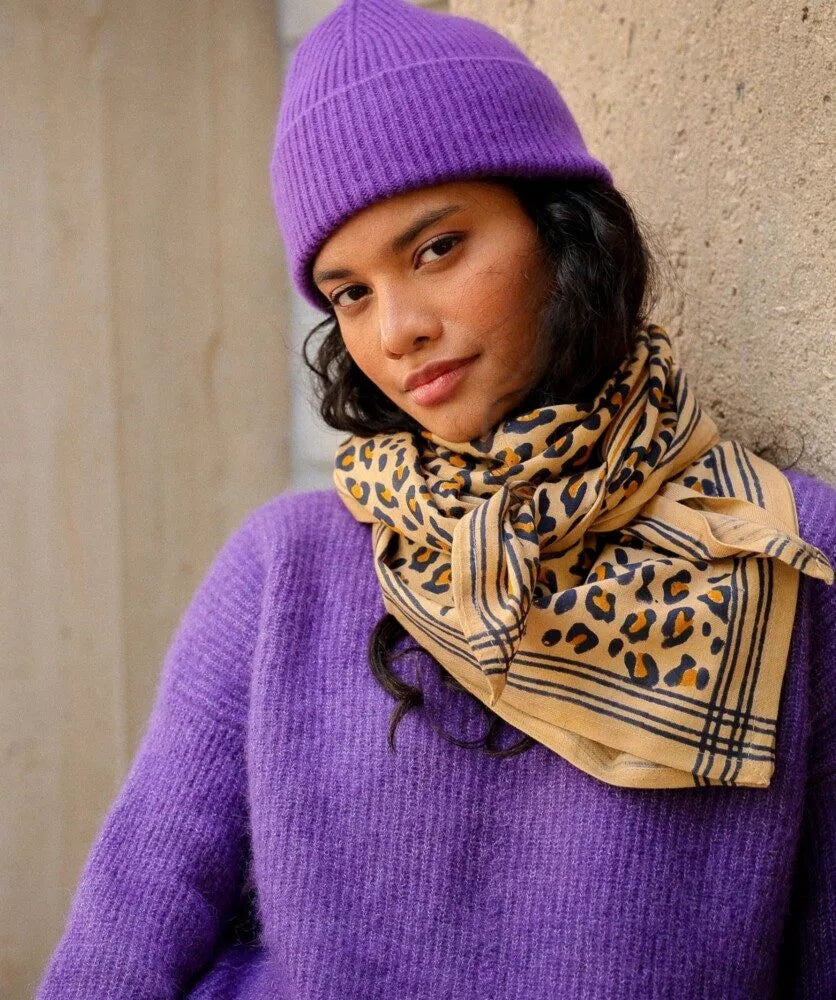 Foulard - Léopard camel