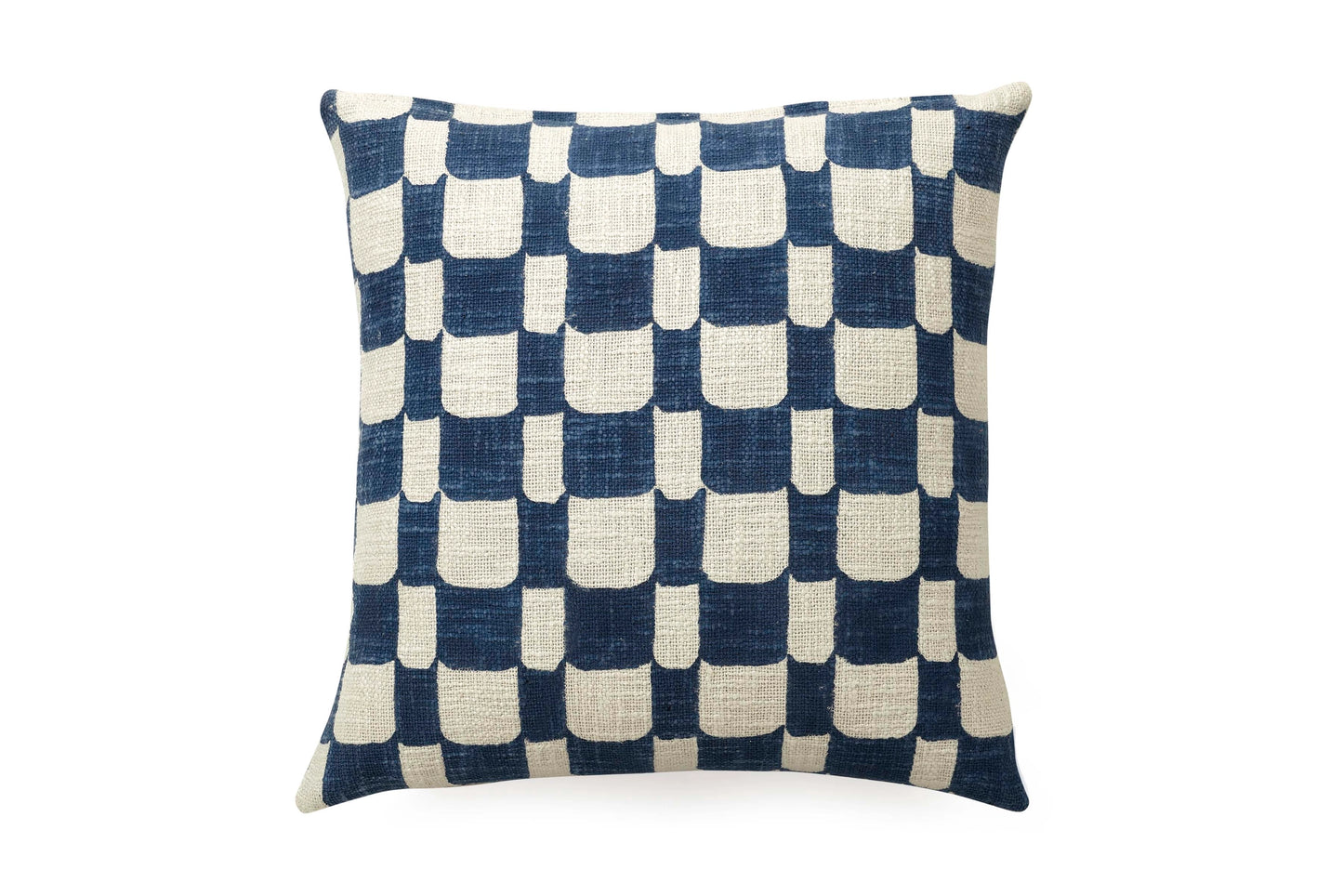 Coussin imprimé à carreaux Aaakar - Indigo