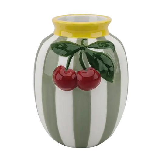 Vase Cherry Vert Rayure