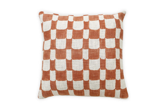 Coussin imprimé à carreaux Aaakar - Rouille