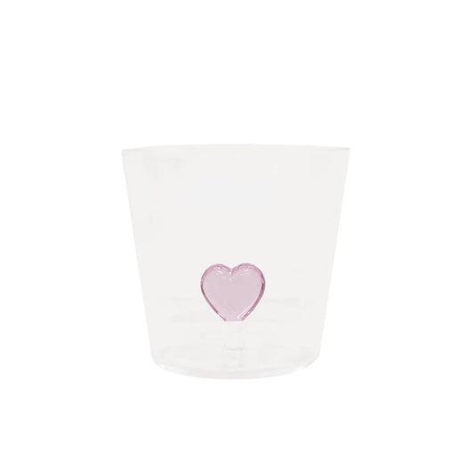 Verre gobelet - Coeur Rose