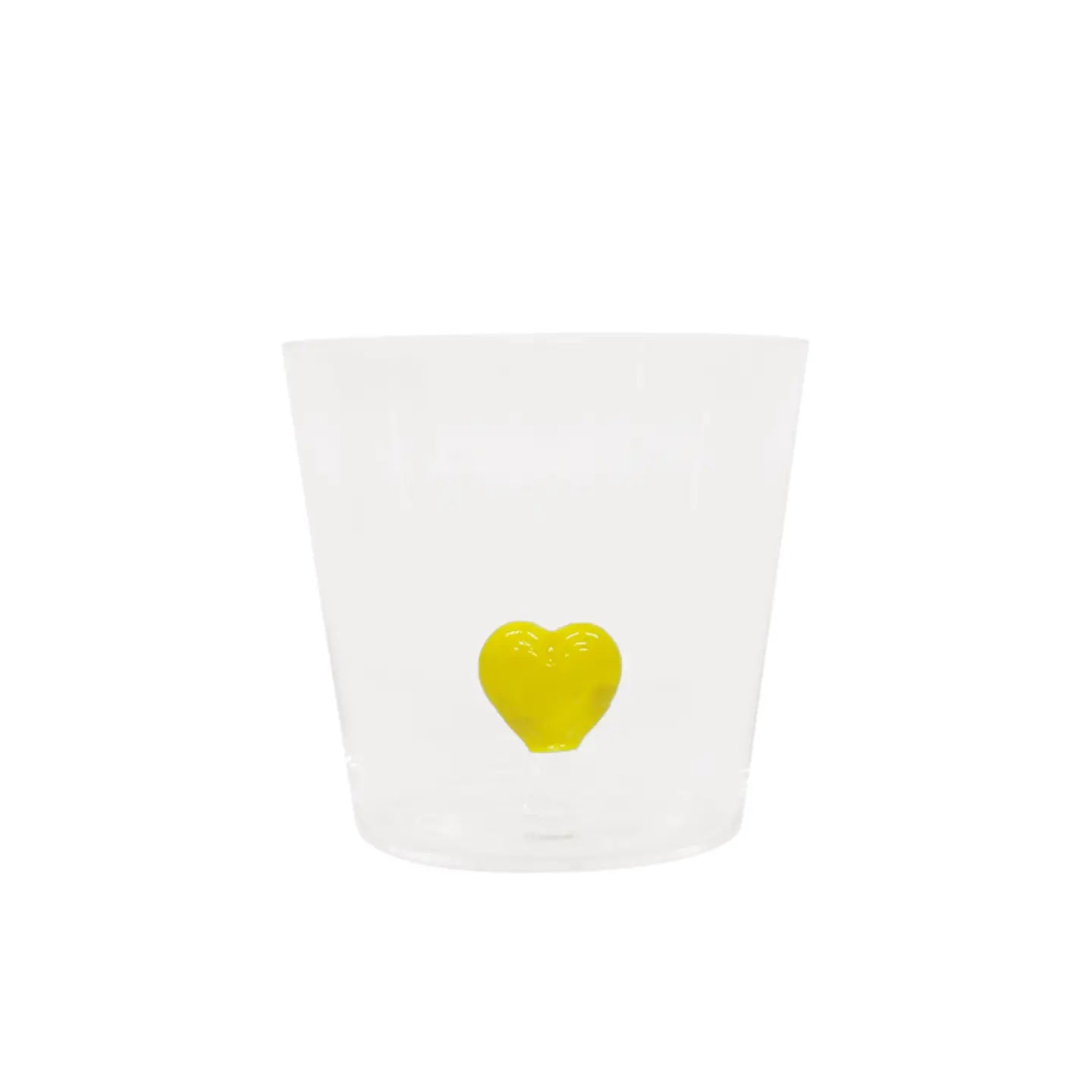 Verre gobelet - Coeur Jaune