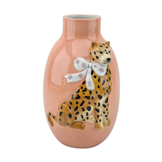 Vase Orange Leopard