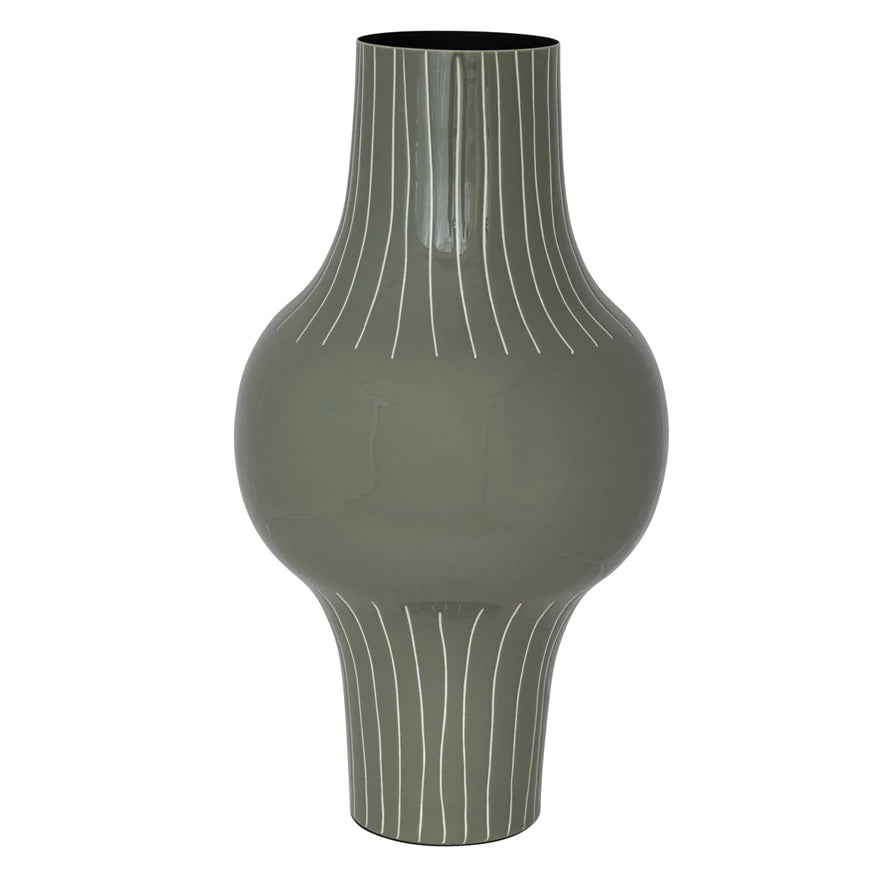 Vase Rayé Gris
