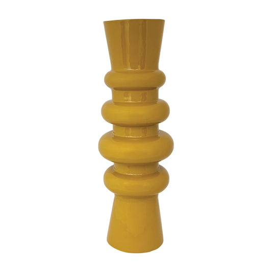 Vase Émaillé Moutarde 20"