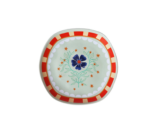 Plat Vert avec Fleurs