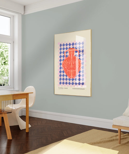 Floral Vase - carreauté  A4