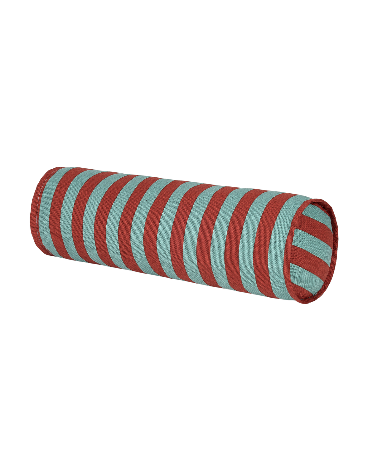 Coussin Cylindre Rouge Teal Vert Rayure