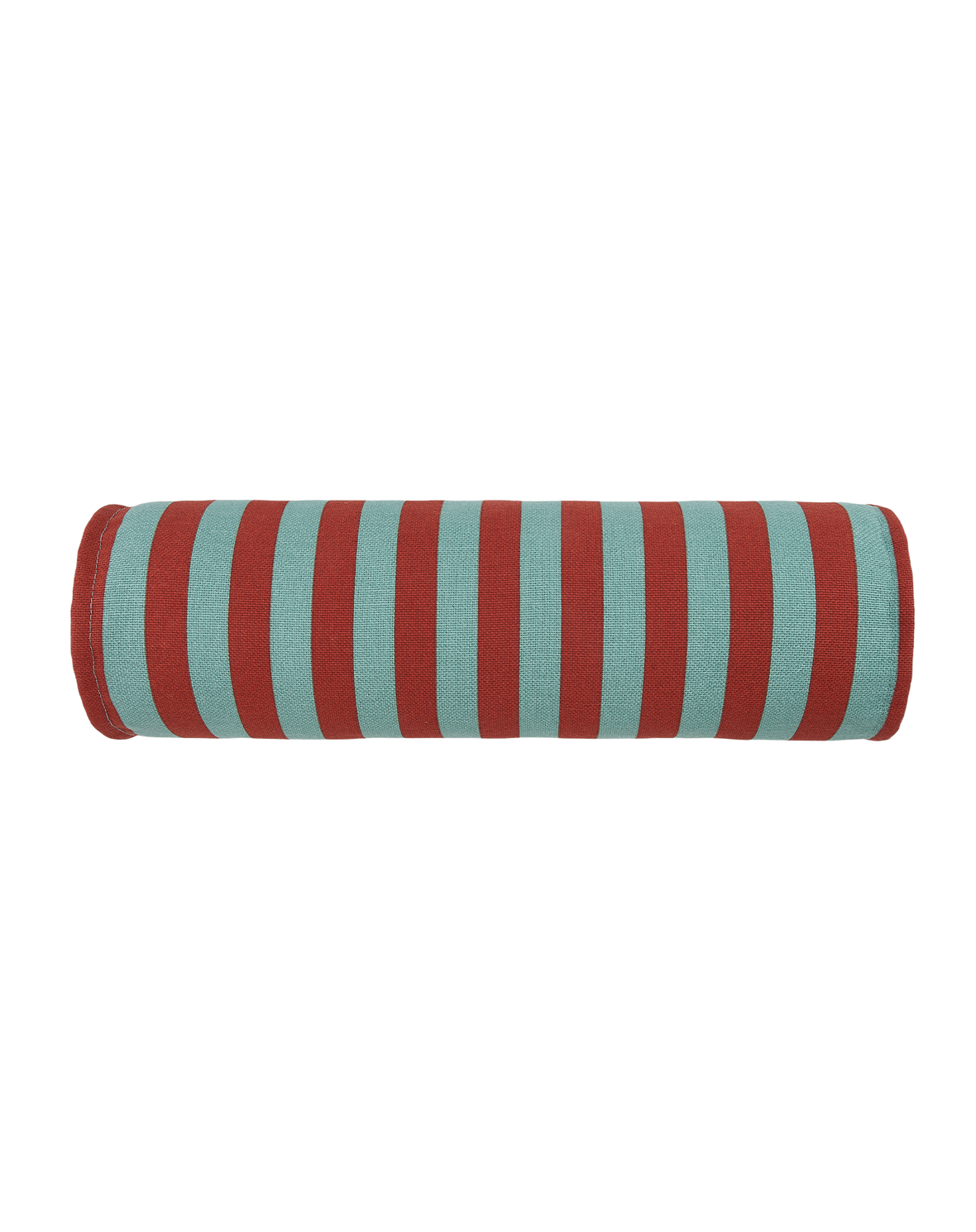 Coussin Cylindre Rouge Teal Vert Rayure
