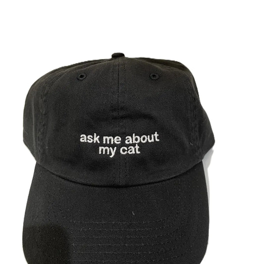 Ask me about my cat - casquette - noir