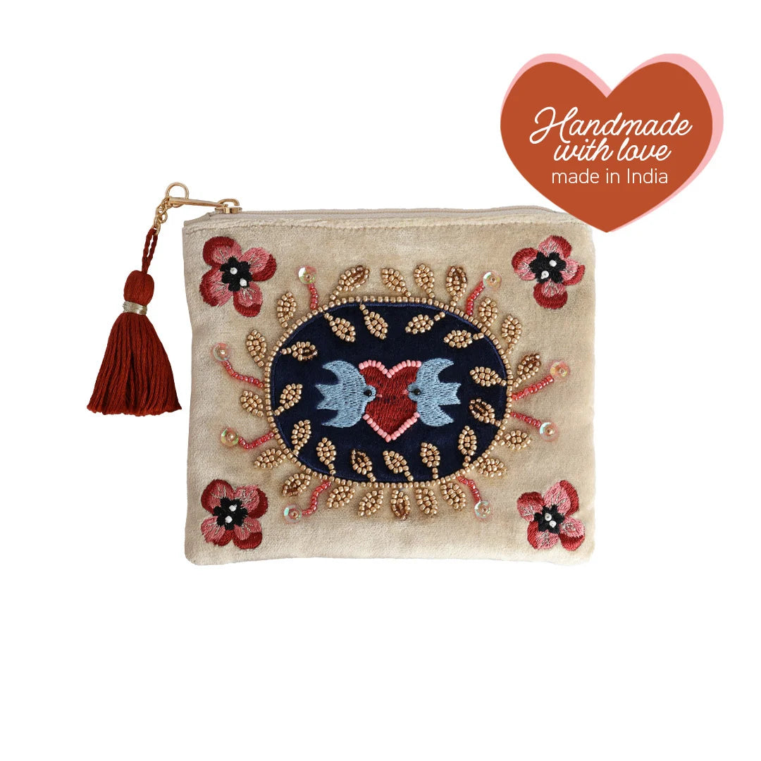 Pochette Perlée Tourtereaux