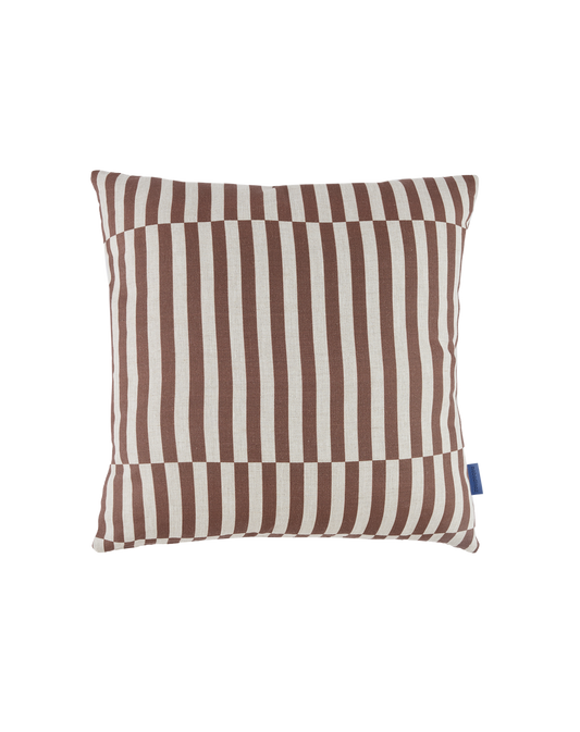 Coussin Stanley Carré Brun Lignes Minces