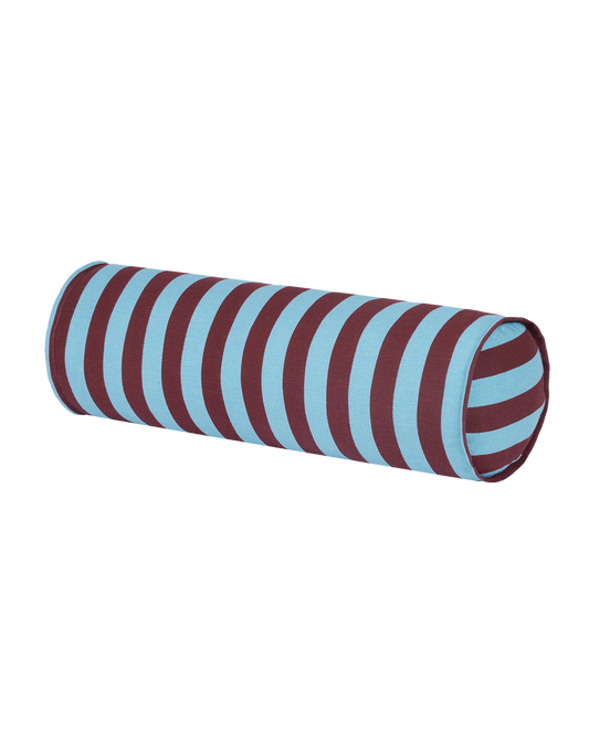 Coussin Cylindre Burgundy Bleu Rayure