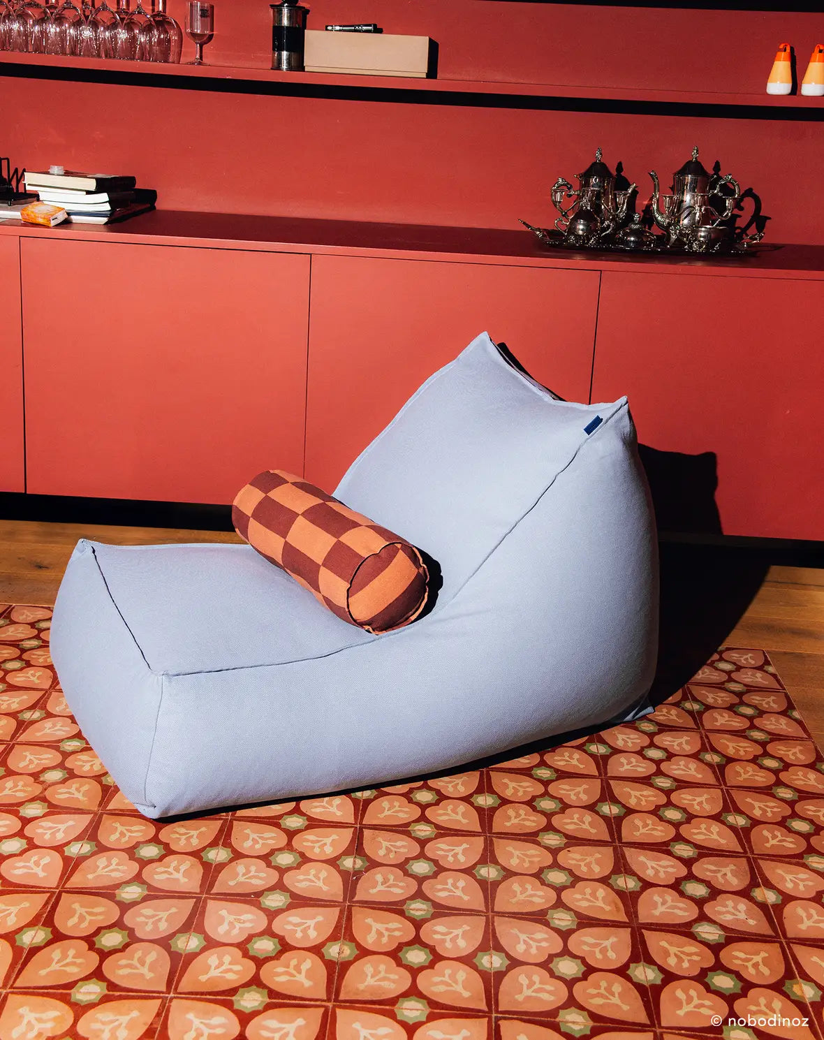 Coussin Cylindre Maroon Carrelage