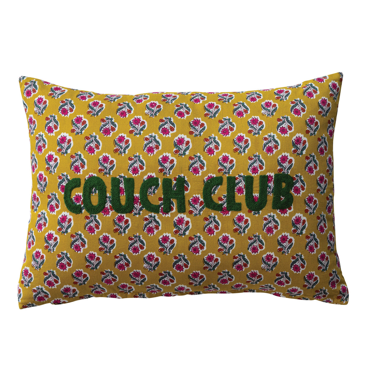 Coussin à Motif Floral & Broderie – Couch Club