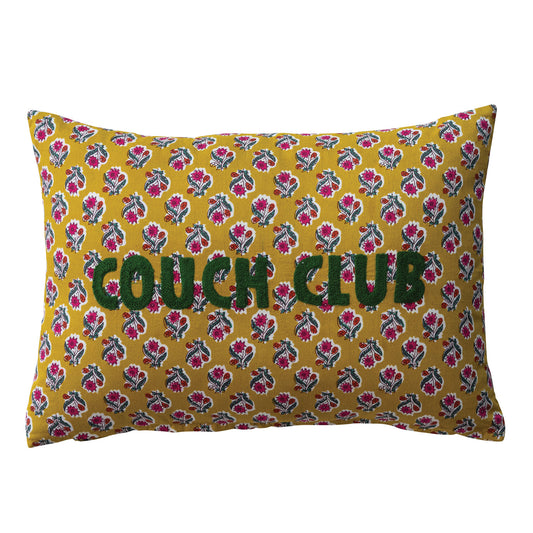 Coussin à Motif Floral & Broderie – Couch Club