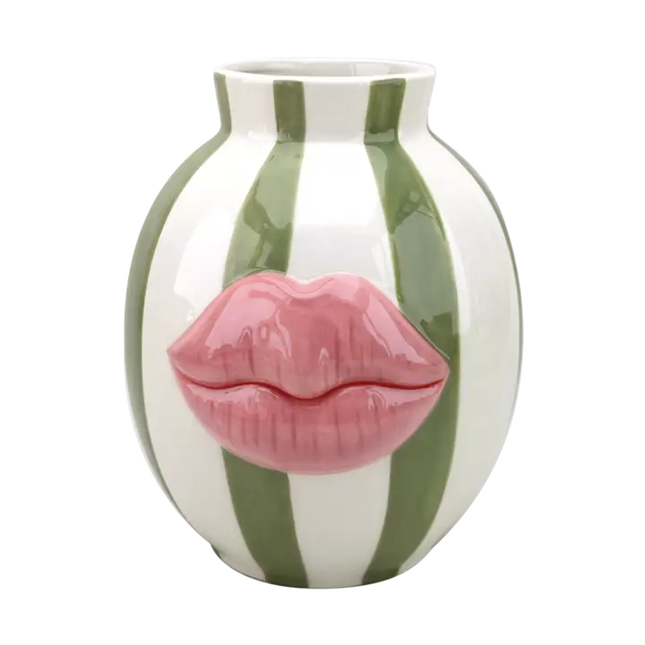 Vase Vert Rayure Kiss