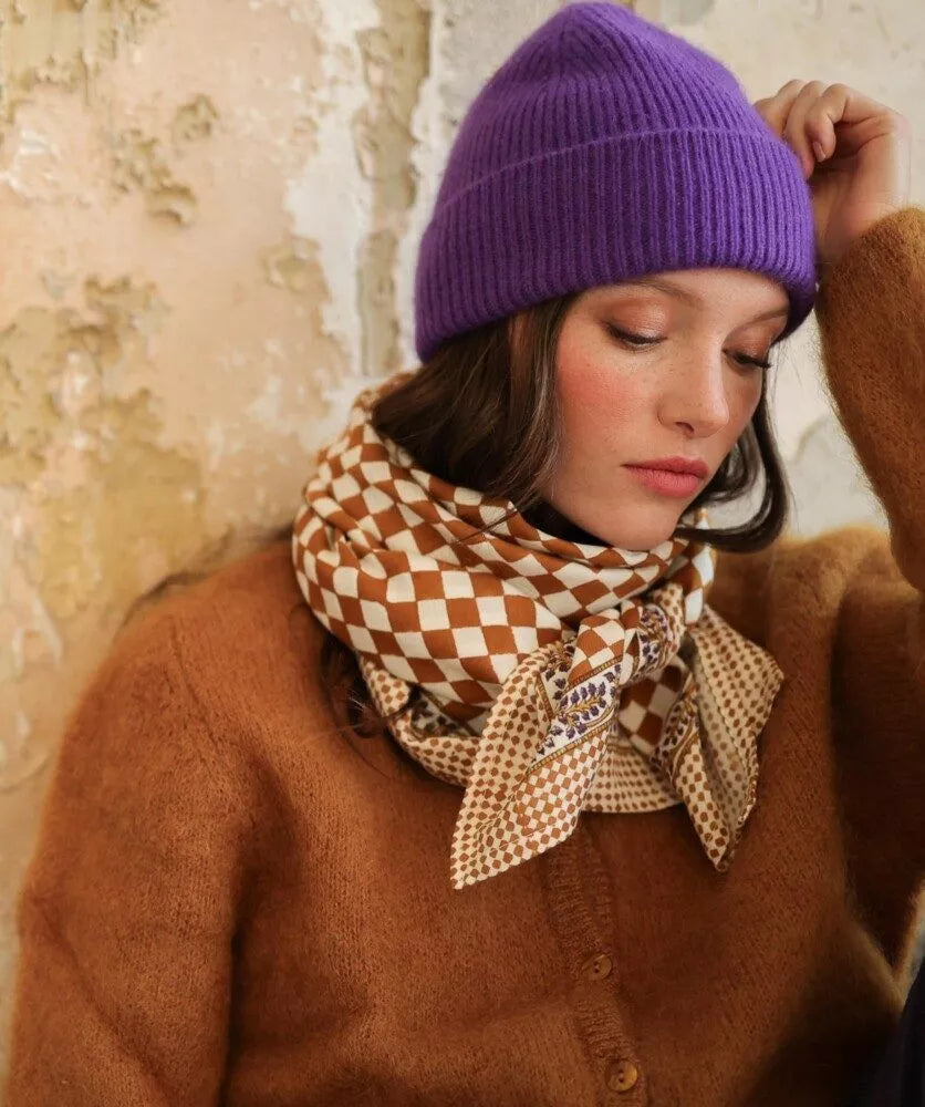 Foulard - Damier caramel