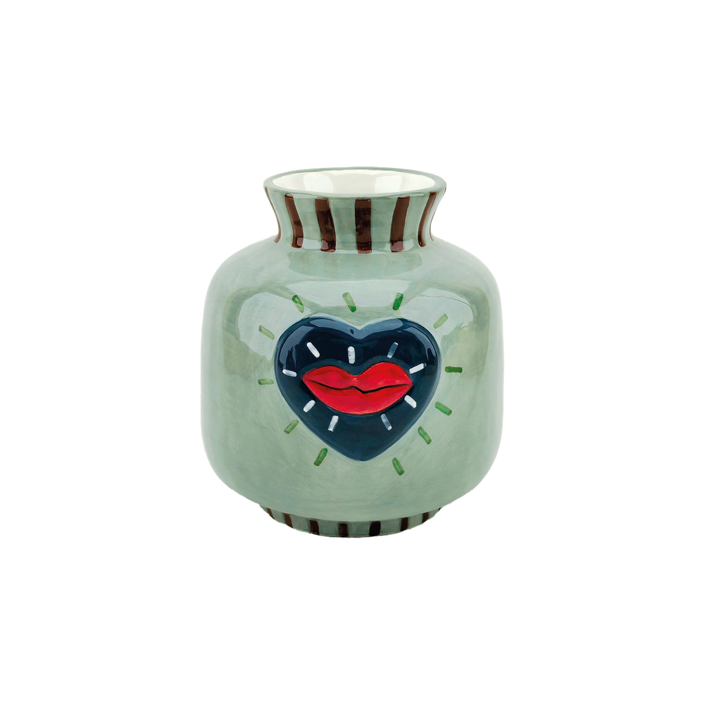 Vase Coeur Kiss Bleu Clair