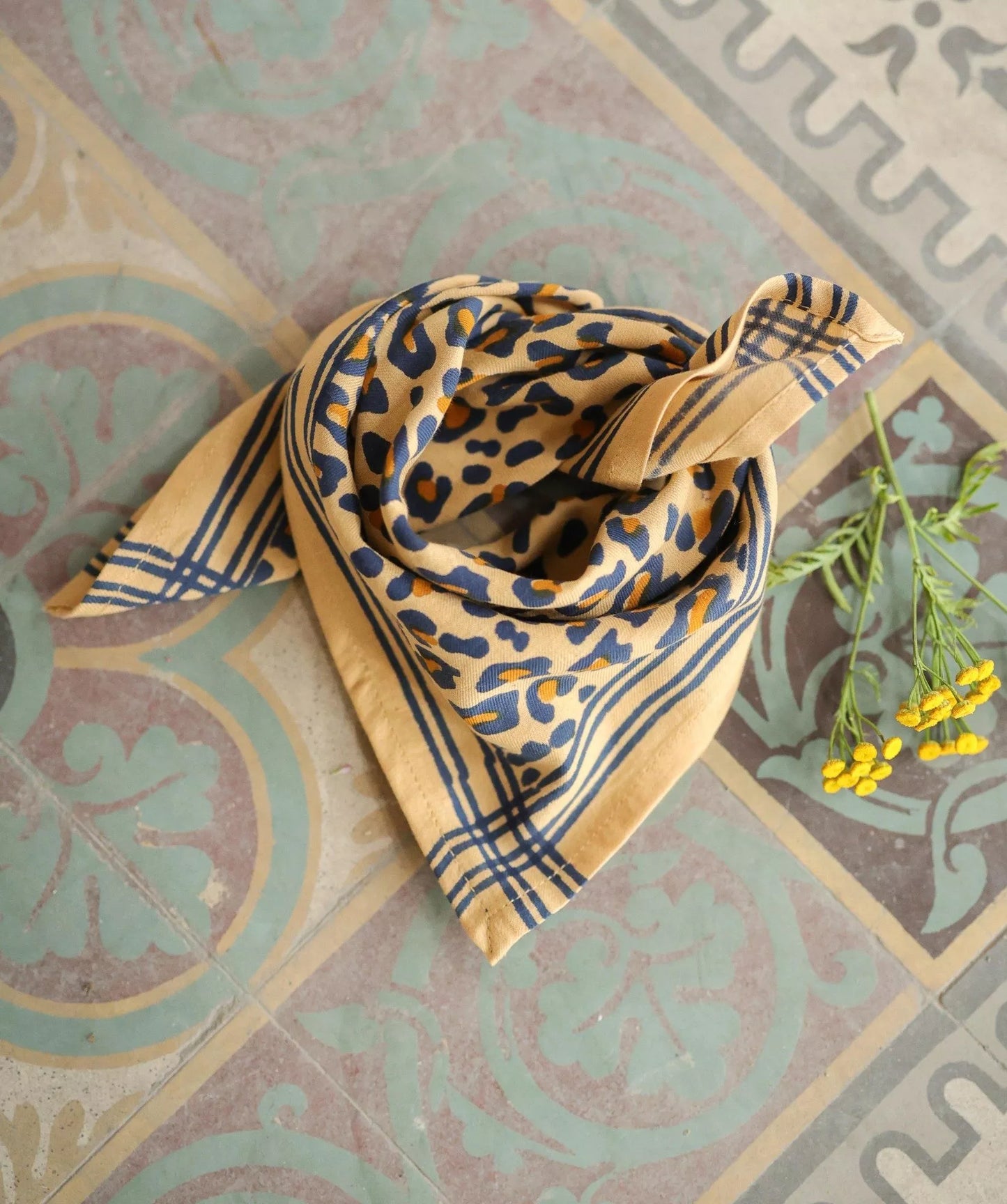 Petit Foulard - Léopard Camel