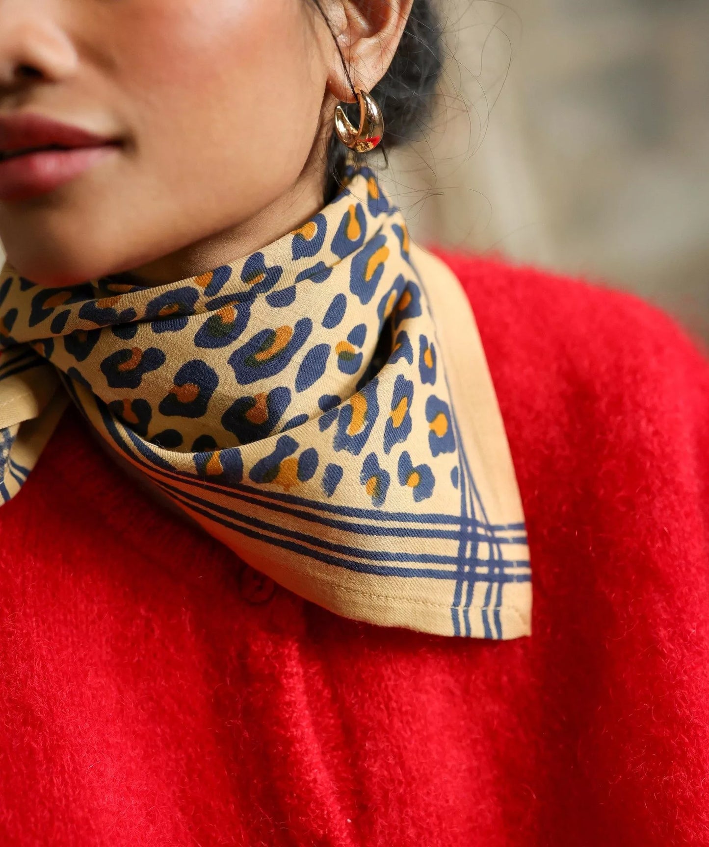 Petit Foulard - Léopard Camel