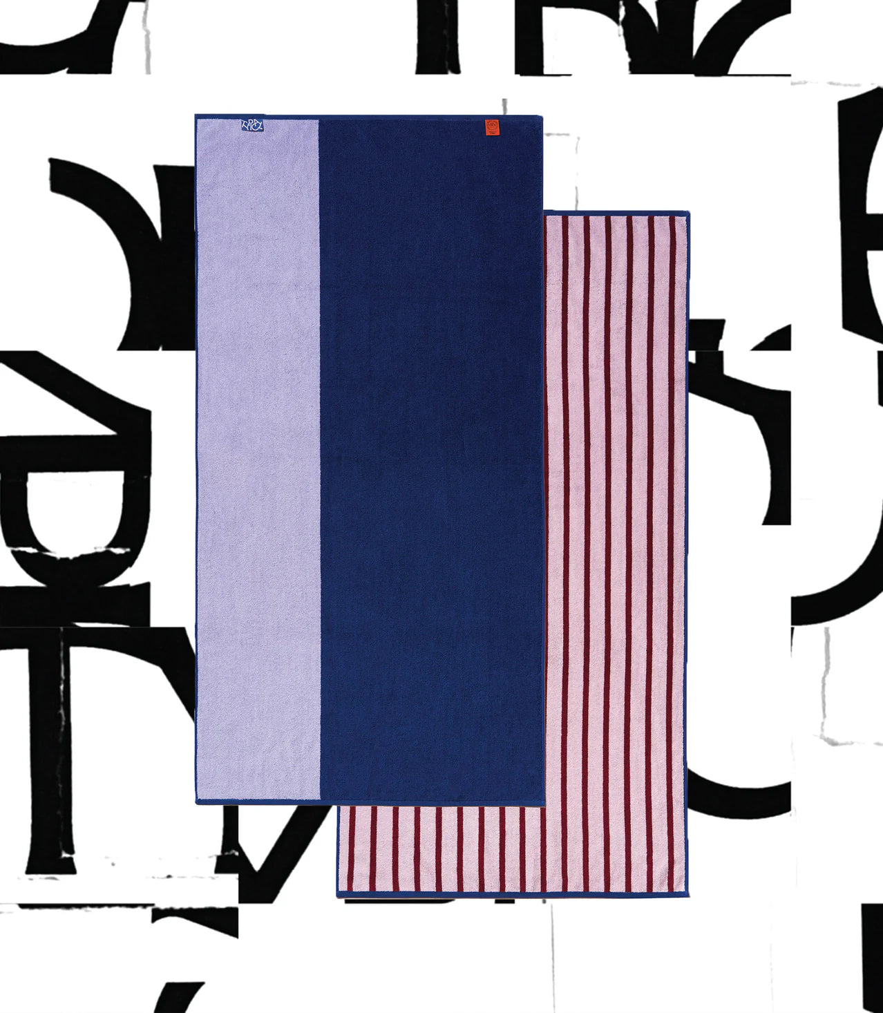 Serviette à Main Two-Tone B Side - Lilas, Studio Navy (Set de 2)
