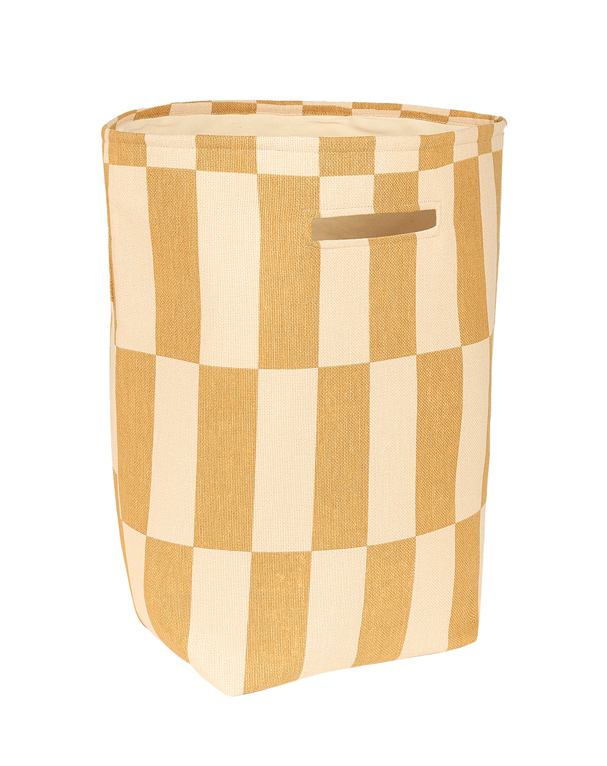 Grand Panier de Rangement Moutarde & Sable Carrelage