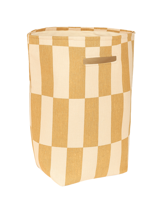 Grand Panier de Rangement Moutarde & Sable Carrelage