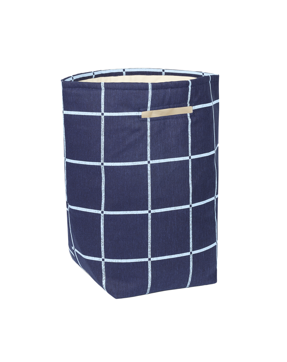 Grand Panier de Rangement Navy Bleu Windowpane