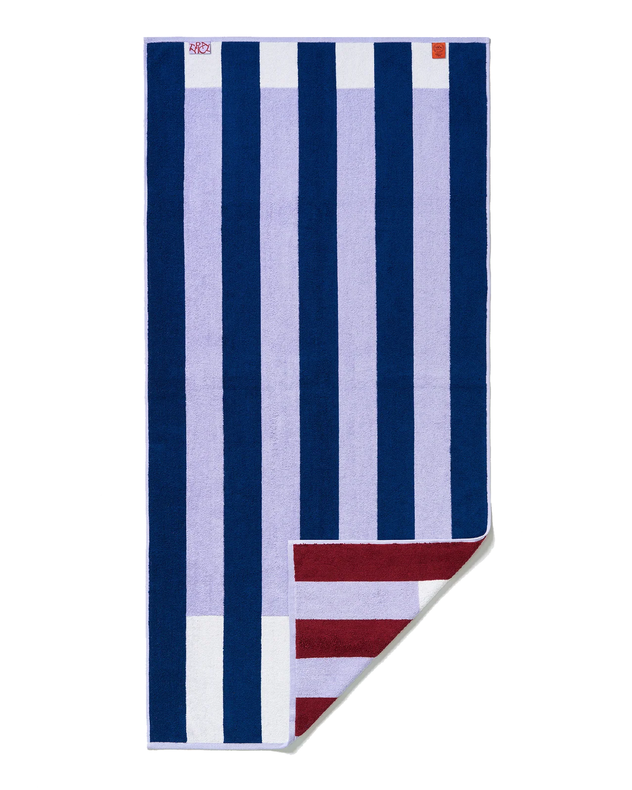 Serviette de Bain Offset Stripe - Studio Navy, Lilac, Workshop White
