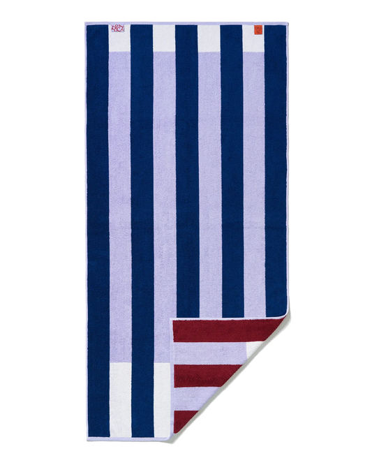 Serviette de Bain Offset Stripe - Studio Navy, Lilac, Workshop White
