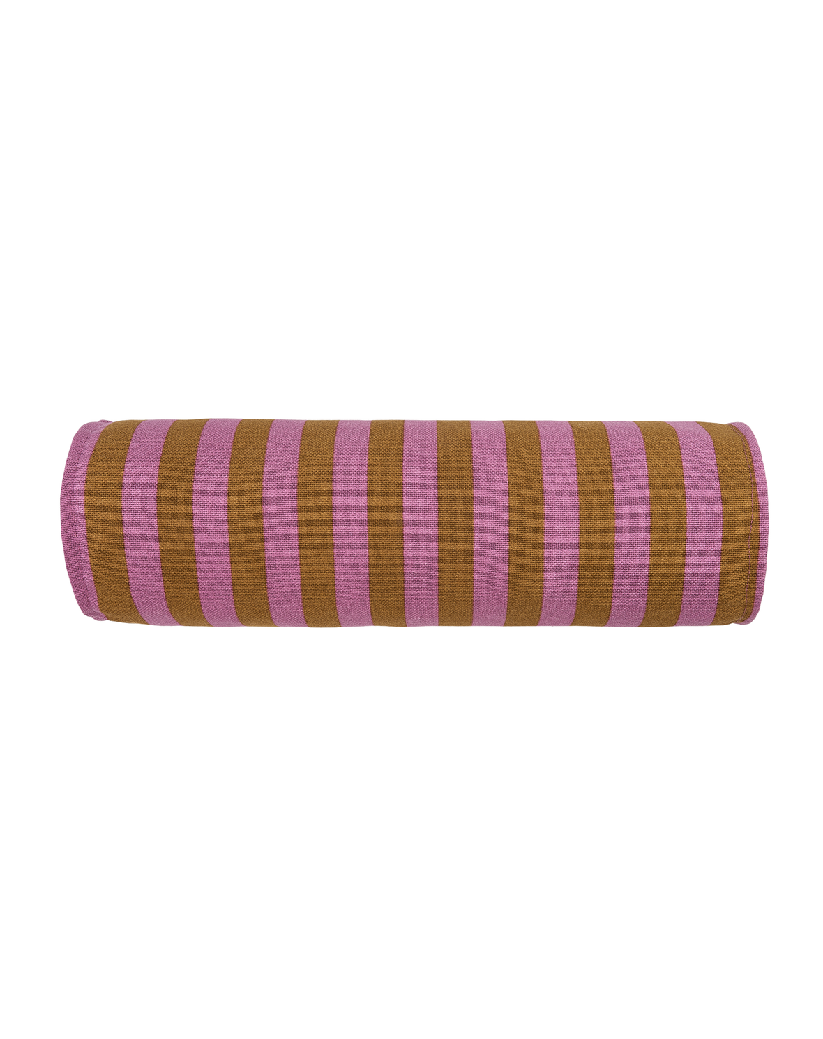 Coussin Cylindre Rose Curry Rayure