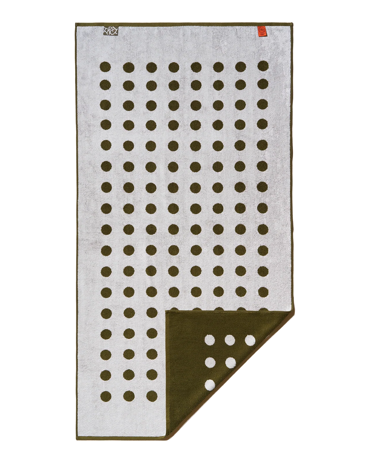 Serviette de Bain Polka Dot - Moss Green, Ceramic Clay