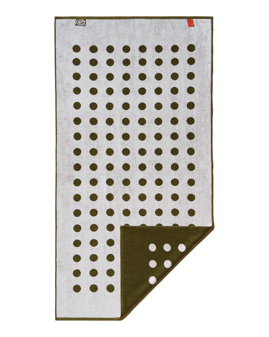 Serviette de Bain Polka Dot - Moss Green, Ceramic Clay