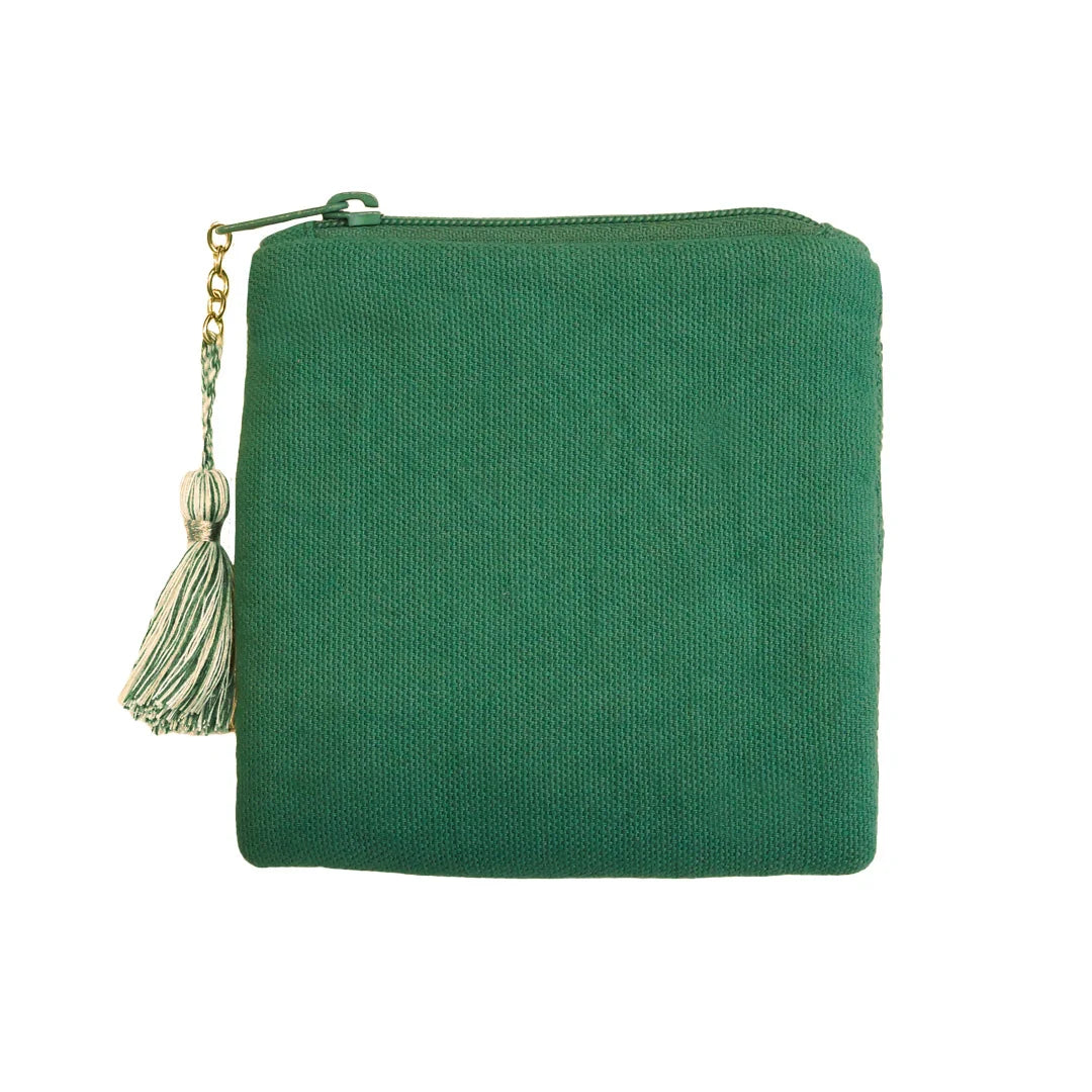 Pochette Perlée Trèfle Porte-Bonheur Vert