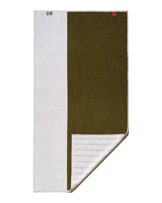 Serviette de Bain Two-Tone B Side - Ceramic Clay, Moss Green