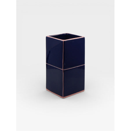 Vase Double Tile Bleu/Rose