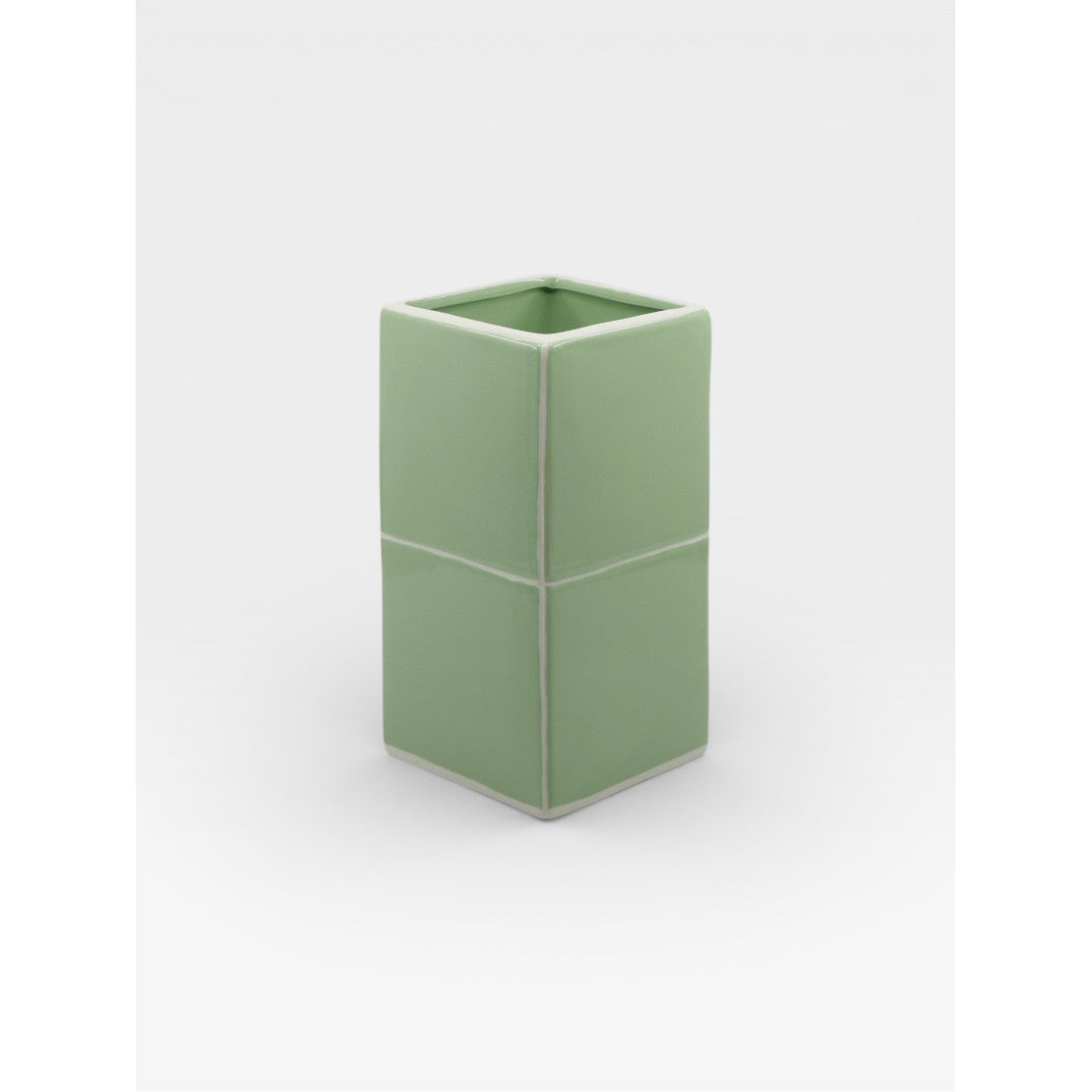 Vase Double Tile Vert/Blanc